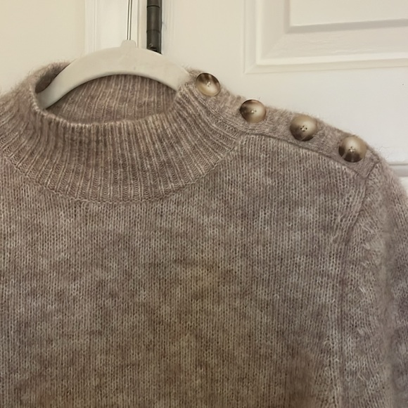 Sezane - Polly Sweater Dress Mottled Beige Tan - Size Medium - Picture 4 of 10